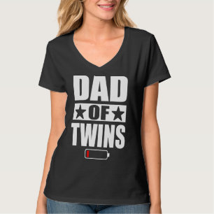 Men Dad Of Twins Daughter Sons Father's Day T-Shirt