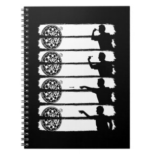 Men Dart Player 180 Dart Retro Dartboard Notebook