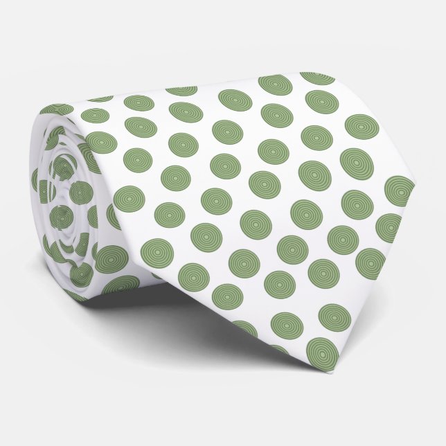 Men Designer Green Circles Tie (Rolled)