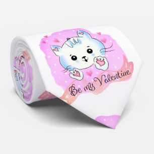 Men Designer Ties Be My Valentine Hearts