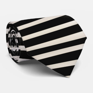 Men Designer Ties Black and White Stripe