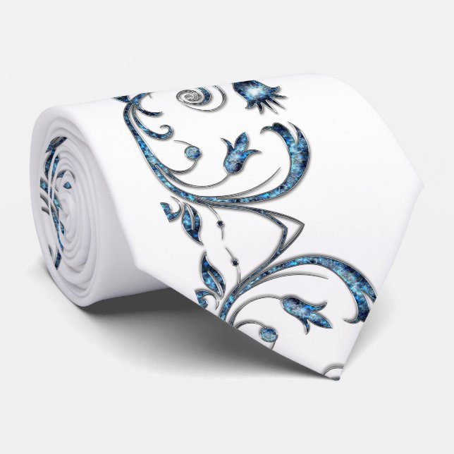 Men Designer Ties Blue (Rolled)