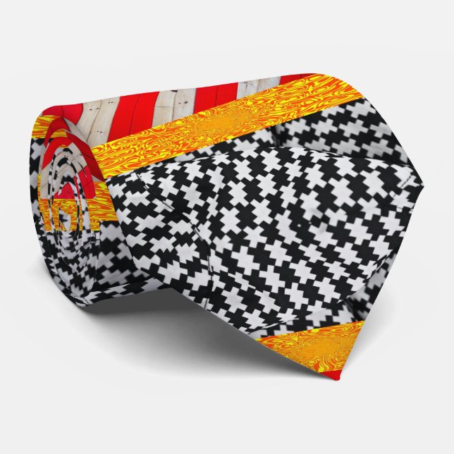 Men Designer Ties Blue Black and Red Yellow (Rolled)