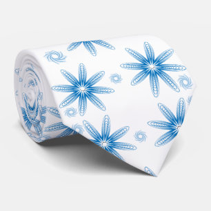 Men Designer Ties Blue Floral