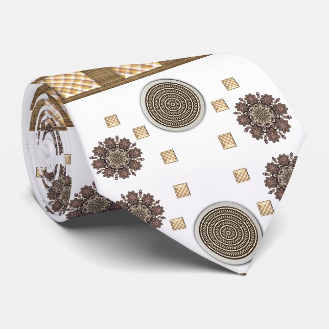 Men Designer Ties Brown (Rolled)