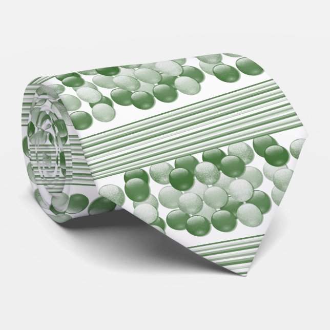 Men Designer Ties Green Stripe (Rolled)