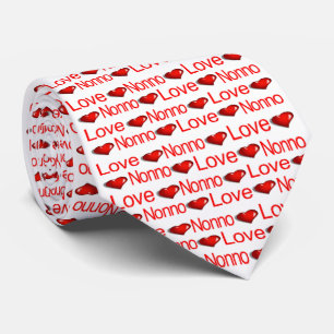 Men Designer Ties Happy Valentine's Day Nonno