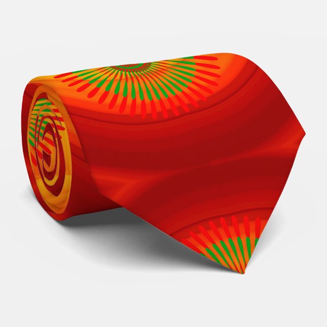 Men Designer Ties Orange Red Green (Rolled)