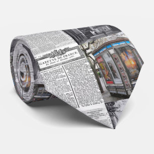 Men Designer Ties Paris France Newspaper