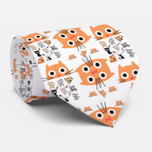 Men Designer Whimsical Cats Tie