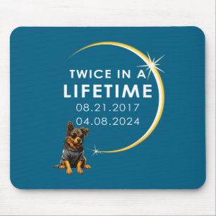 Men Dog Total Solar Eclipse Twice Mouse Mat