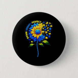 Men Down Right Down Syndrome Awareness 6 Cm Round Badge