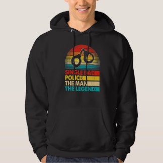 Men Father's Day Single Dad Police The Man The Leg Hoodie