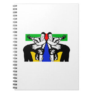 Men fighting wrestling notebook