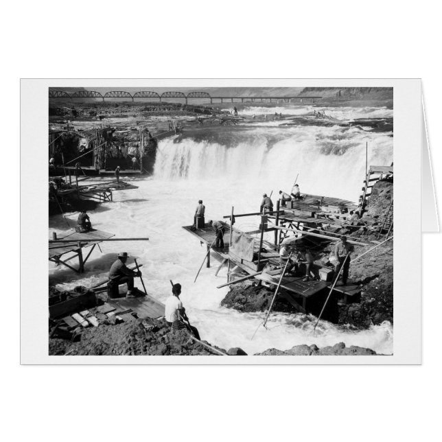 Men fishing at Celilo Falls Photograph (Front Horizontal)