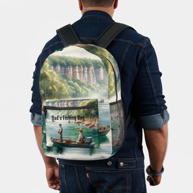 Men Fishing Waterscape  Printed Backpack (Insitu (Model))