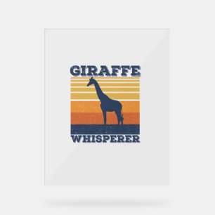Men Giraffe Whisperer Retro African Animal Vintage Acrylic Sign