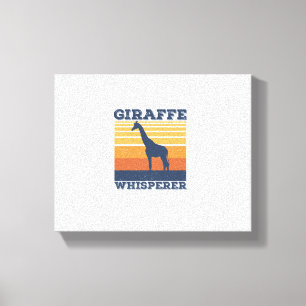 Men Giraffe Whisperer Retro African Animal Vintage Canvas Print