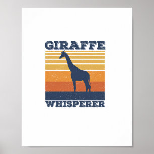 Men Giraffe Whisperer Retro African Animal Vintage Poster