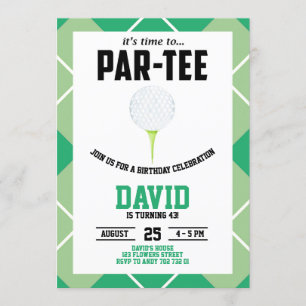 Men Golf Par-tee Birthday Invitation