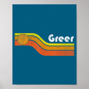 Men Greer Vintage 70s 80s Retro Poster