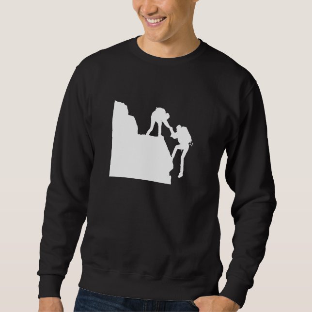 Men Group Climbing mountain silhouette Sweatshirt (Front)