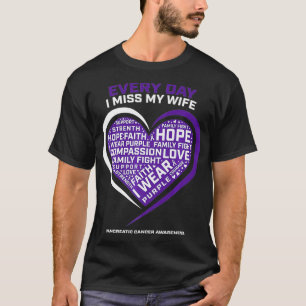 Men Husband In Memory Of My Wife Pancreatic Cancer T-Shirt