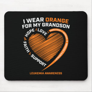 Men I Wear Orange For My Grandson Leukaemia Awaren Mouse Mat