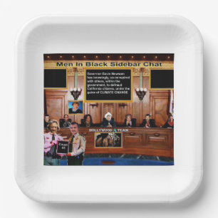 Men in black sidebar chat paper plate