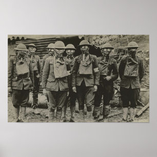 Men In Gas Mask WWI Print