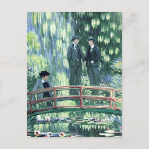 Men in Love in the garden in the Style of Monet Postcard