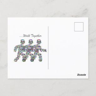 Men in Motion – Gemstone Walking Figure Design Postcard