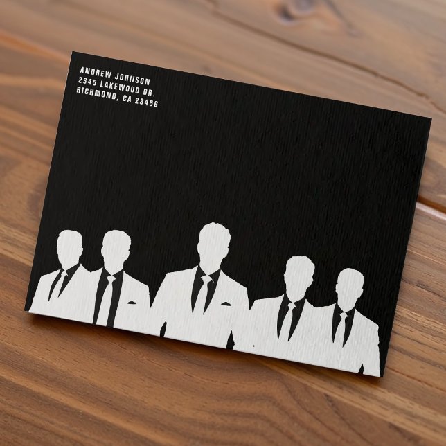 Men in Suits Bachelor Party Black Envelope (Men in Suits Bachelor Party Envelope
)