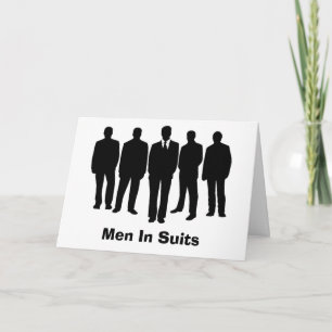 men in suits greeting card