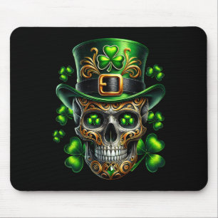 Men Irish Skull Shamrock Leprechaun Ireland St Pat Mouse Mat