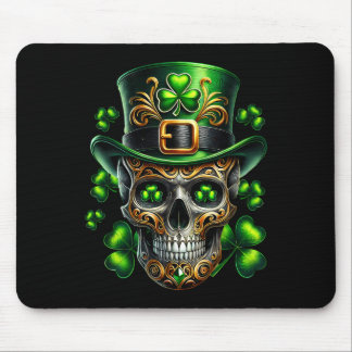 Men Irish Skull Shamrock Leprechaun Ireland St Pat Mouse Mat