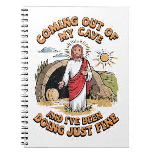 Men Jesus Coming Out of My Cave Notebook