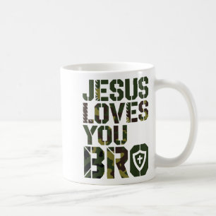 Men Jesus Loves You Bro Funny Christian Boy Godson Coffee Mug