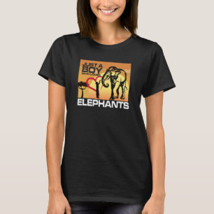 Men Just A Boy Who Loves Elephants Wild Animal 1 T-Shirt