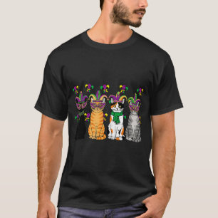 Men Kids Mardi Gras Cats Fat Tuesday T-Shirt