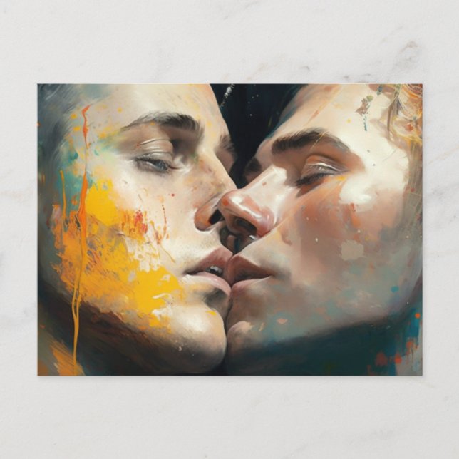 Men Kissing Postcard (Front)