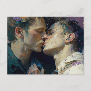 Men Kissing Postcard