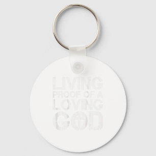 Men Living Proof Of A Loving God Jesus Christian D Key Ring