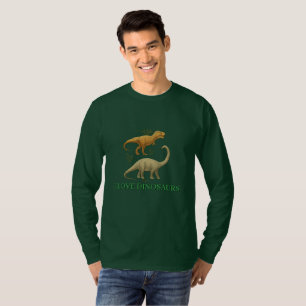 Men Long Sleeve T-Shirt - I Love Dinosaurs