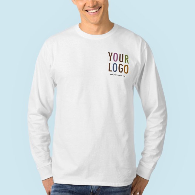 Men Long Sleeve White Shirt Custom Logo No Minimum (MISOOK Men’s White Long Sleeve Shirt with Logo)