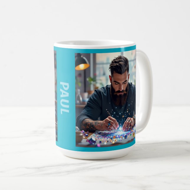 Men love diamond art too coffee mug (Front Right)