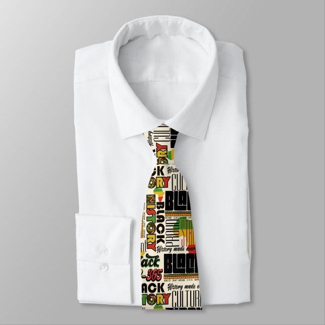 Men Multi Colour Black History Tie (Tied)