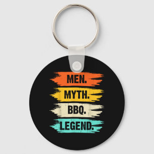 Men Myth Bbq Legend Fathers Day Grill King Key Ring