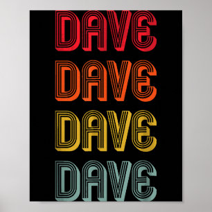 Men Name Dad Boy Husband Christmas Dave Gift Name  Poster