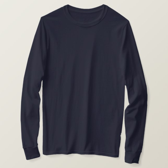 Men Navy Blue Long Sleeve T-Shirt / Customise (Design Front)